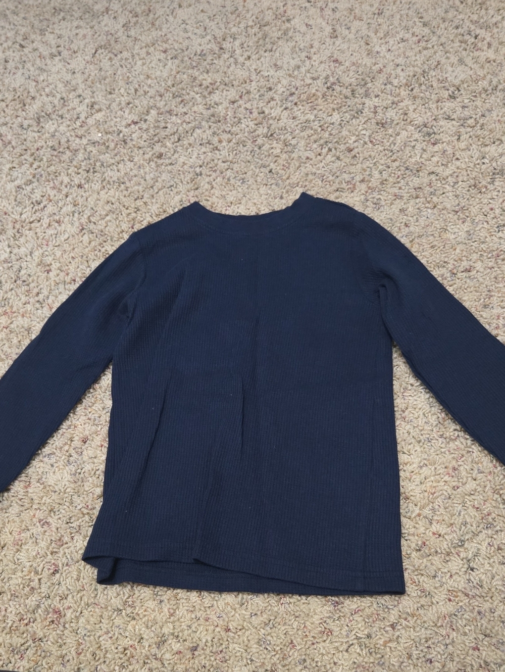 Kids' Long Sleeve Ribbed Tee - Navy
